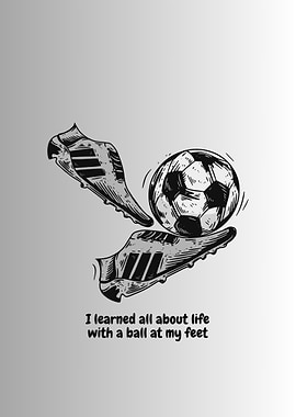 Soccer Ball and Cleats Illustration