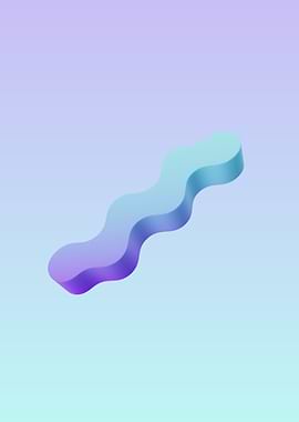 Abstract Wavy Shape on Gradient Background