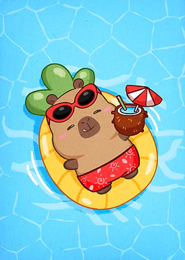 Capybara Summer Vacation