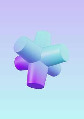 Abstract 3D Shape with Gradient Colors