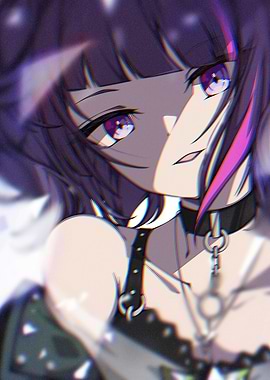 Anime Girl with Purple Eyes
