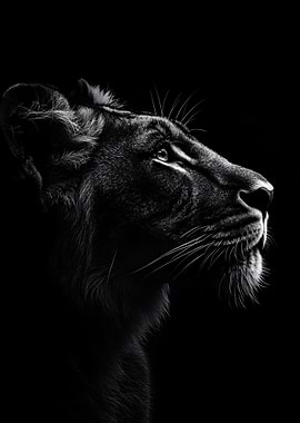 Monochrome Lion Portrait