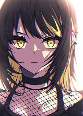 Anime Girl with Piercings and Choker