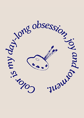 Monet Quote Circular Art – Color Obsession Typography Poster