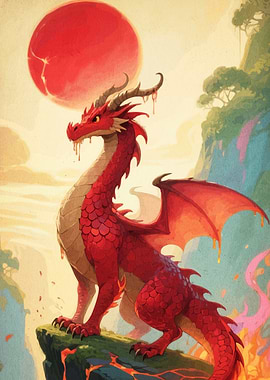 Red Dragon Animal Cliff