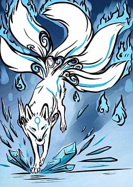 Nine-tailed Fox with Ice Crystals