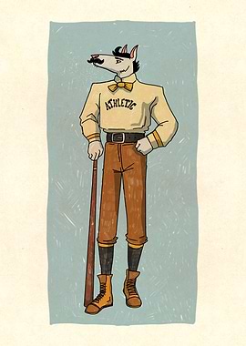 Anthropomorphic Wolf Athlete Illustration