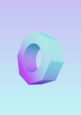 Hex Nut 3D Render