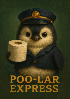 Funny Penguin Holding Toilet Paper