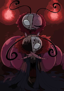 Creepy Butterfly Character Illustration