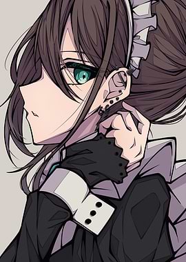 Anime Maid with Piercings