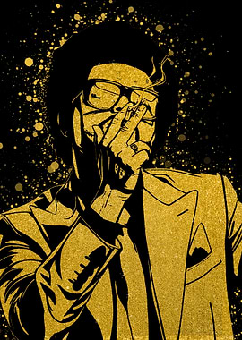 The Weeknd Gold and Black Portrait
