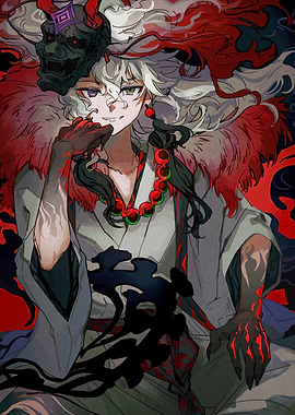 Anime Character with Mask and Red Accents