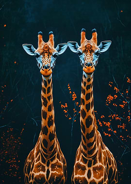 Two Giraffes Portrait