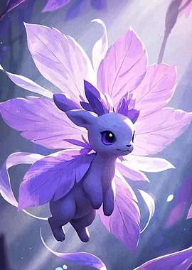 Purple Creature Floral Wings