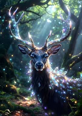 Enchanted Deer in Forest
