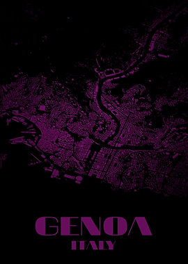 Genoa, Italy - City Map Art