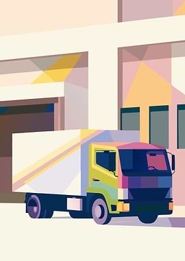 Geometric Truck Illustration