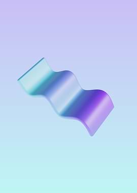 Abstract Wavy Shape on Gradient Background