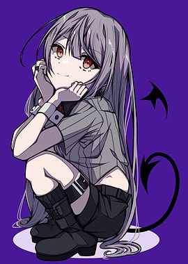Anime Girl with Devil Tail