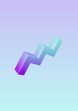 Gradient Lightning Bolt 3D Render