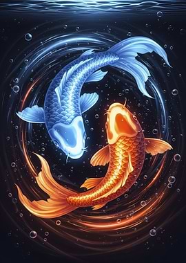 Yin Yang Koi Fish