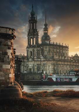 Dresden Cathedral at Dusk