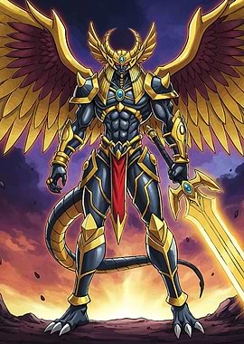 Winged Warrior Golden Sword