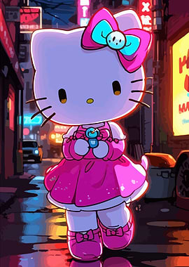 Hello Kitty in Neon