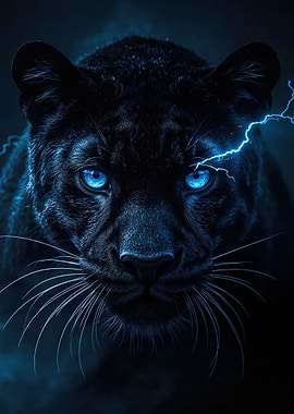 Electric Blue-Eyed Black Panther