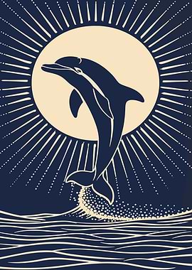 Dolphin Leaping from the Sea