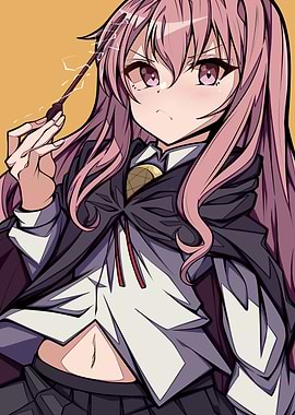 Anime Girl with Wand