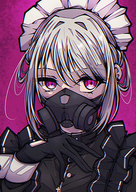 Anime Girl with Gas Mask