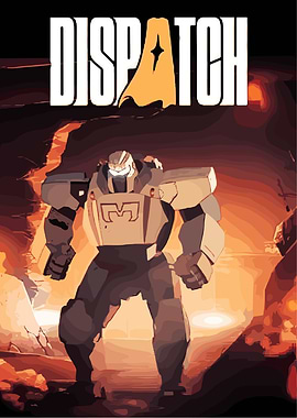 Robot in Fiery Landscape