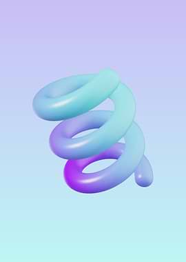 Gradient Spiral 3D Render