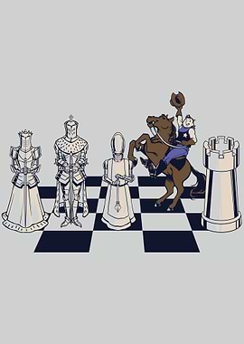 Chess Pieces with Cowboy Rider