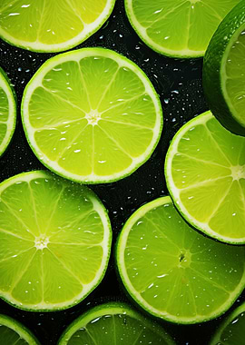 Lime Slices on Black