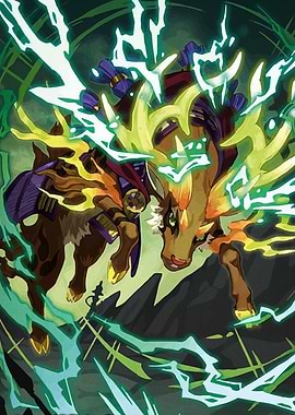 Electric Deer Fantasy Illustration