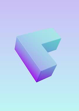 Abstract 3D Shape on Gradient Background