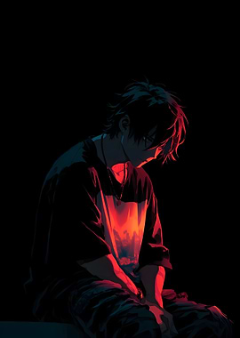 Anime Boy in Red and Blue