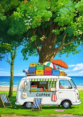 Beach Coffee Van Luggage
