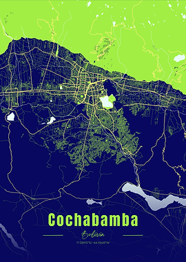 Cochabamba, Bolivia City Map