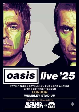 Oasis Live '25 Concert Poster