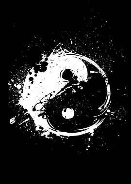 Yin Yang Symbol with Splatter Effect