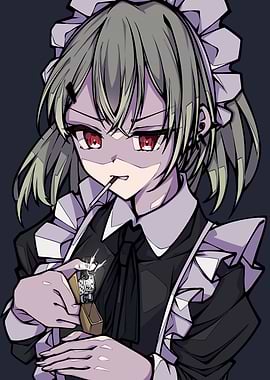 Anime Maid with Lighter