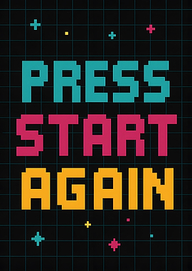 Press Start Again Pixel Art
