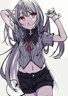 Anime Girl with Horns and Tail