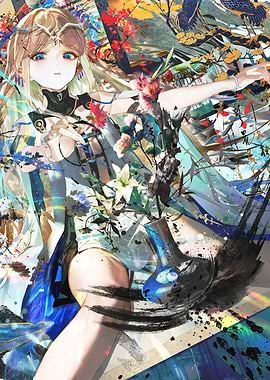 Floral Girl Digital Art