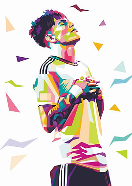 Colorful Portrait of a Soccer Player Alejandro Garnacho