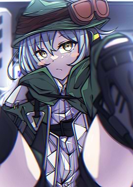 Anime Girl with Green Hat